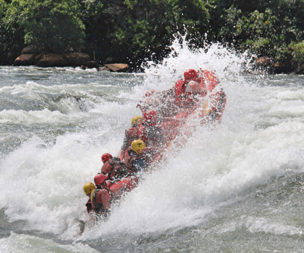 White-water rafting at the source of the Nile in Jinja, Uganda