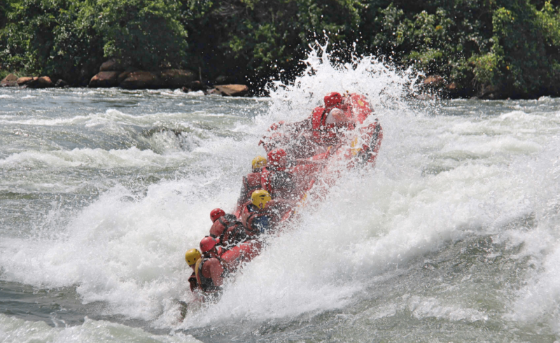 White-water rafting at the source of the Nile in Jinja, Uganda