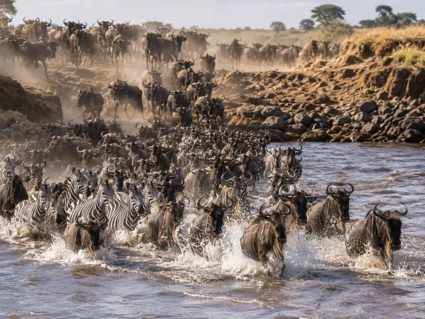 Wildebeest Great Migration Mara River Crossing