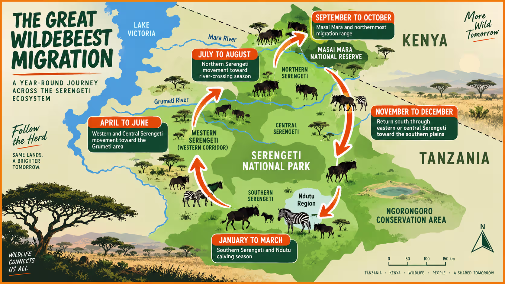 Wildebeest Migration map