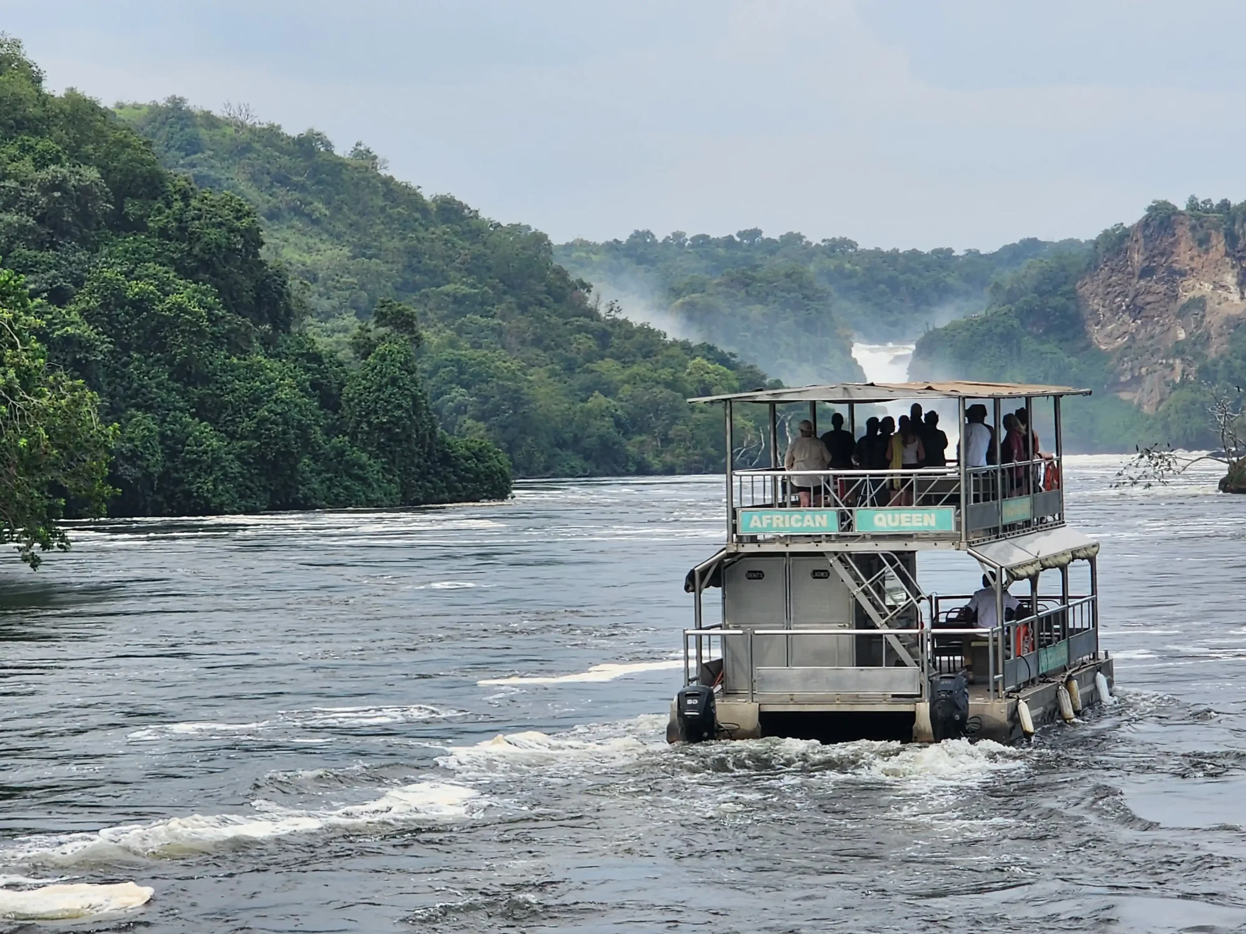 Boat safari on the Nile towards Murchison Falls